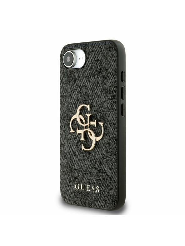 Guess Guess PU 4G Metal Logo Carcasă Spate pentru iPhone 16e Gri