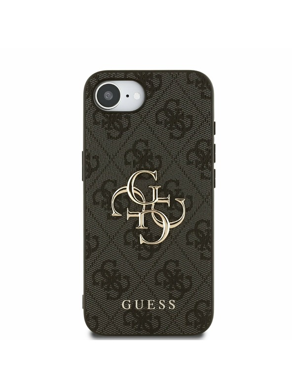 Guess Guess PU 4G Metal Logo Carcasă Spate pentru iPhone 16e Gri