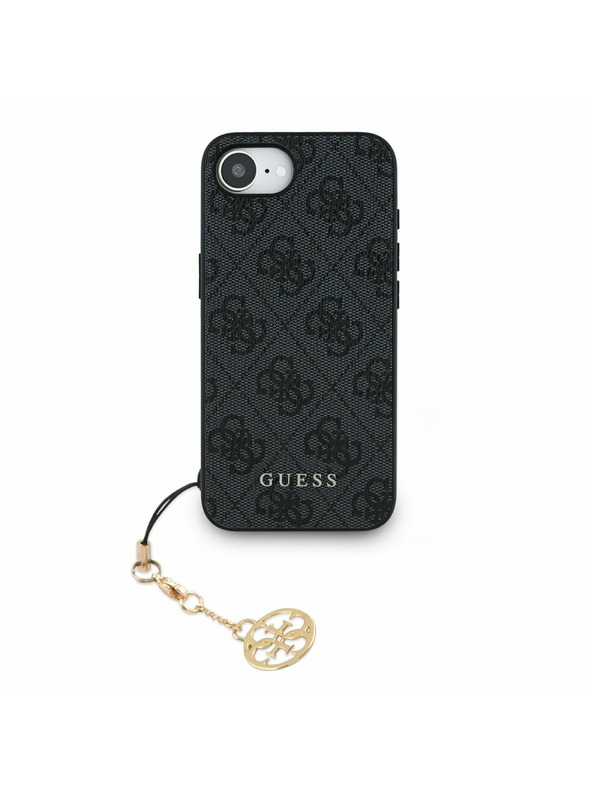 Guess Guess 4G Breloc Carcasă spate pentru iPhone 16e Ton pe Ton Gri