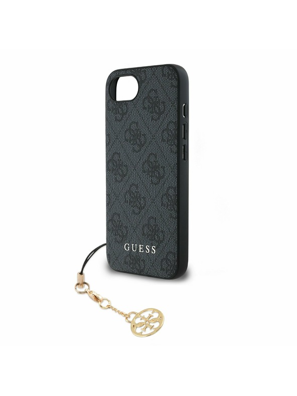 Guess Guess 4G Breloc Carcasă spate pentru iPhone 16e Ton pe Ton Gri