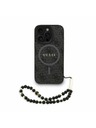 Guess Guess PU Piele 4G Inel Colorat Curea MagSafe Carcasă spate pentru iPhone 16 Pro Negru