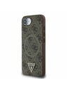 Guess Guess PU 4G Strass Triunghi Metal Logo Carcasă spate pentru iPhone 16e Maro