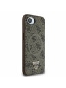 Guess Guess PU 4G Strass Triunghi Metal Logo Carcasă spate pentru iPhone 16e Maro