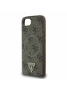 Guess Guess PU 4G Strass Triunghi Metal Logo Carcasă spate pentru iPhone 16e Maro