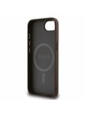 Guess Guess PU 4G Strass Triunghi Metal Logo Carcasă spate pentru iPhone 16e Maro
