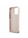 Guess Guess PU Granulat 4G Logo Suport Ramă Cameră Carcasă spate pentru iPhone 15 Pro Max Roz