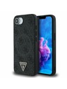 Guess Guess PU 4G Strass Triunghi Metal Logo Carcasă spate pentru iPhone 16e Negru