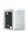Guess Guess PU 4G Strass Triunghi Metal Logo Carcasă spate pentru iPhone 16e Negru