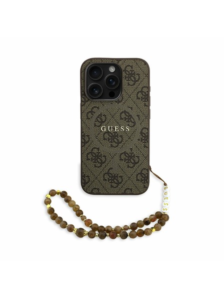 Guess Guess PU Piele 4G Inel Colorat Curea MagSafe Carcasă spate pentru iPhone 15 Pro Max Maro