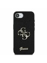 Guess Guess PU Fixed Glitter 4G Metal Logo Carcasă spate pentru iPhone 16e Negru