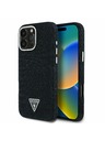 Guess Guess Denim Triunghi Logo MagSafe Carcasă spate pentru iPhone 16 Pro Negru