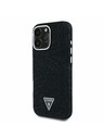 Guess Guess Denim Triunghi Logo MagSafe Carcasă spate pentru iPhone 16 Pro Negru