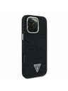 Guess Guess Denim Triunghi Logo MagSafe Carcasă spate pentru iPhone 16 Pro Negru