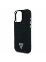 Guess Guess Denim Triunghi Logo MagSafe Carcasă spate pentru iPhone 16 Pro Negru
