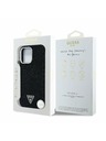 Guess Guess Denim Triunghi Logo MagSafe Carcasă spate pentru iPhone 16 Pro Negru