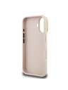Guess Guess PU Granulat 4G Logo Suport Ramă Cameră Carcasă spate pentru iPhone 16 Roz