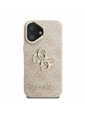 Guess Guess PU 4G Metal Logo Suport Ramă Cameră Carcasă spate pentru iPhone 16 Roz