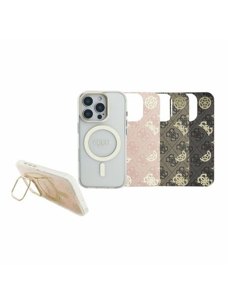 Guess Guess PC/TPU Electroplacat Suport Ramă Cameră MagSafe Carcasă spate cu Fundal Schimbabil pentru iPhone 16 Pro