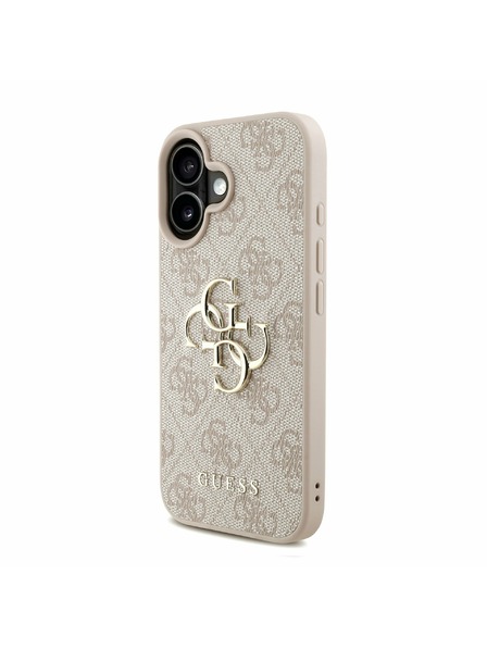 Guess Guess PU 4G Metal Logo Strap Carcasă spate pentru iPhone 16 Roz