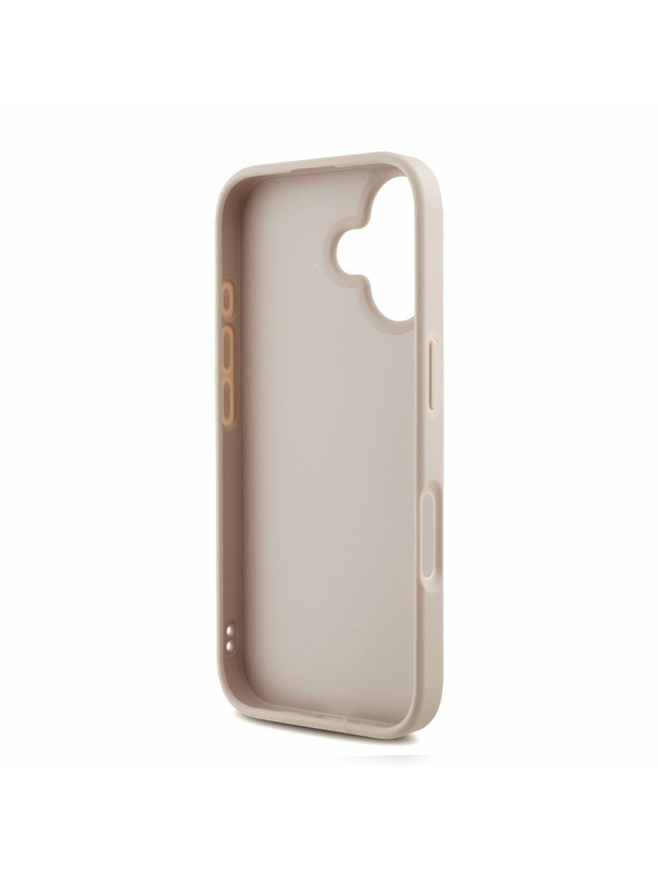 Guess Guess PU 4G Metal Logo Strap Carcasă spate pentru iPhone 16 Roz