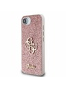 Guess Guess PU Fixed Glitter 4G Metal Logo Carcasă spate pentru iPhone 16e Roz