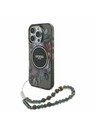 Guess Guess IML Flowers Pearl Strap MagSafe Carcasă spate pentru iPhone 16 Pro Max Negru
