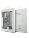 Guess Guess IML Flowers Pearl Strap MagSafe Carcasă spate pentru iPhone 16 Pro Max Negru
