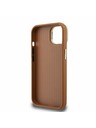 Guess Guess PU Grained 4G Logo Stand Carcasă Spate pentru iPhone 14 Maro