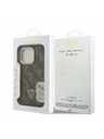 Guess Guess PU 4G Strass Triunghi Logo Stand Carcasă Spate Camera MagSafe pentru iPhone 15 Pro Maro