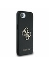 Guess Guess PU Grained 4G Metal Logo Carcasă Spate pentru iPhone 16e Negru