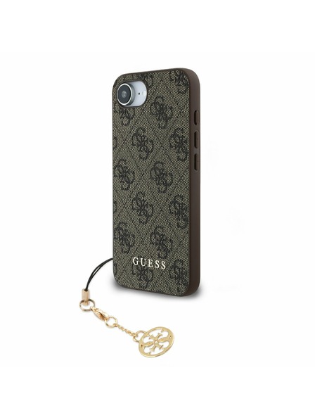 Guess Guess 4G Charm Carcasă Spate pentru iPhone 16e Ton pe Ton Maro