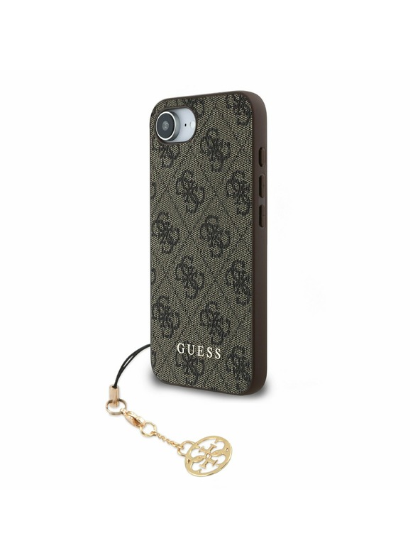 Guess Guess 4G Charm Carcasă Spate pentru iPhone 16e Ton pe Ton Maro