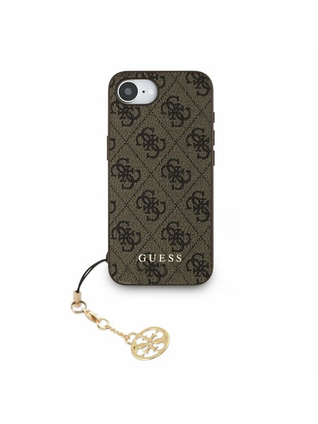 Guess Guess 4G Charm Carcasă Spate pentru iPhone 16e Ton pe Ton Maro