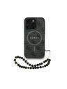 Guess Guess PU Piele 4G Inel Colorat Curea MagSafe Carcasă Spate pentru iPhone 15 Pro Negru