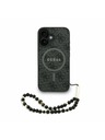 Guess Guess PU Piele 4G Inel Colorat Curea MagSafe Carcasă Spate pentru iPhone 16 Negru