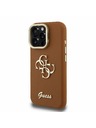 Guess Guess PU Grained 4G Logo Stand Carcasă Spate pentru iPhone 15 Pro Max Maro