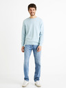 Celio Pulover basic albastru deschis pentru bărbați din bumbac Celio Decoton