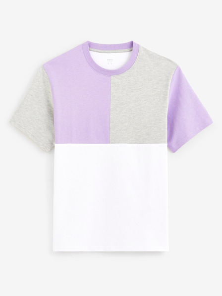 Celio Tricou din bumbac violet și alb pentru bărbați Celio Dequoi
