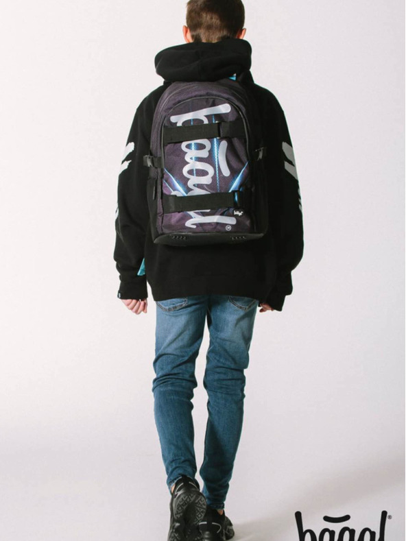 BAAGL  Black 3 set skate bluelight: rucsac, penar, geantă Baagl