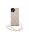 Guess Guess PU Piele 4G Inel Colorat Curea MagSafe Carcasă Foto pentru iPhone 14 Roz