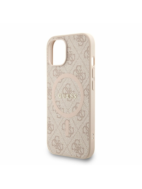 Guess Guess PU Piele 4G Inel Colorat Curea MagSafe Carcasă Foto pentru iPhone 14 Roz