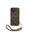 Guess Guess PU Piele 4G Inel Colorat Curea MagSafe Carcasă Foto pentru iPhone 15 Maro