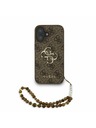 Guess Guess PU 4G Metal Logo Curea Carcasă Foto pentru iPhone 16 Maro