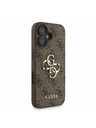 Guess Guess PU 4G Metal Logo Curea Carcasă Foto pentru iPhone 16 Maro
