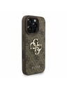 Guess Guess PU 4G Metal Logo Curea Carcasă Foto pentru iPhone 16 Pro Maro