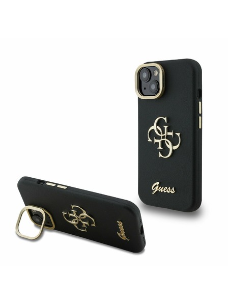 Guess Guess PU Grained 4G Logo Stand Carcasă Foto pentru iPhone 13 Negru