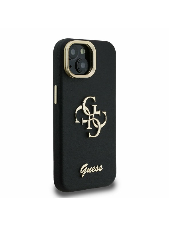 Guess Guess PU Grained 4G Logo Stand Carcasă Foto pentru iPhone 13 Negru