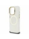 Guess Guess IML Gold Outline Stand Carcasă Foto MagSafe pentru iPhone 15 Pro Transparent