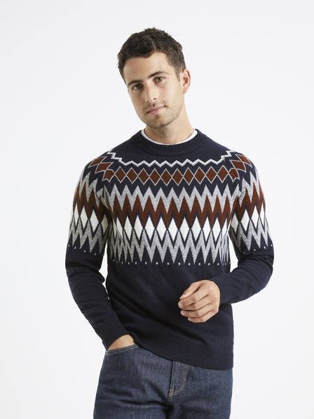 Celio Pulover cu model Celio albastru închis pentru bărbați