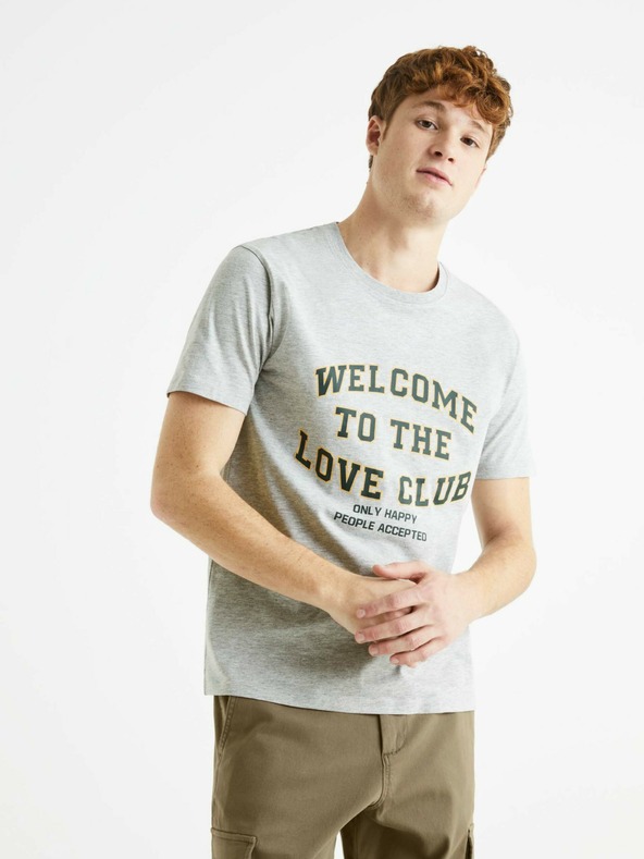 Celio Tricou gri deschis pentru bărbați Celio Bedisplay Welcome